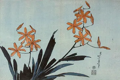 Orange Orchids Hokusai